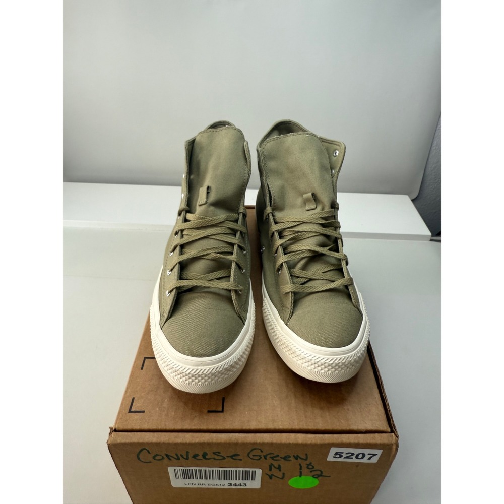 Converse High Top Sneakers Olive Green with Cream Sole - Picture 2 of 8